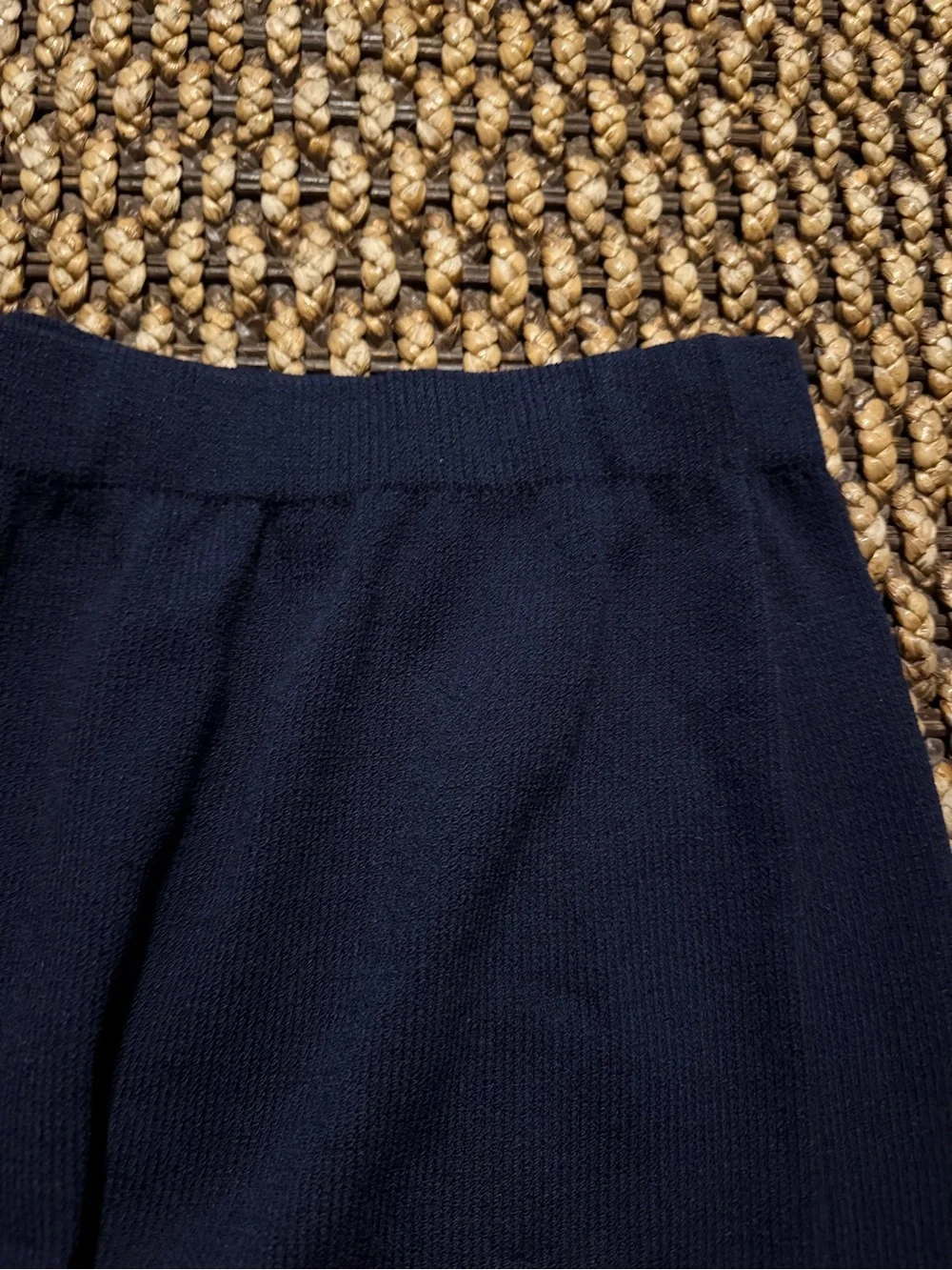 St. John Basics Above the Knee Santana Knit Skirt in Navy